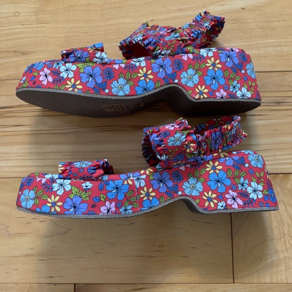 Coconuts by Matisse Platform Casual Sandals Mid Heel 2-3" Womens Size 7 Floral - Picture 4 of 7